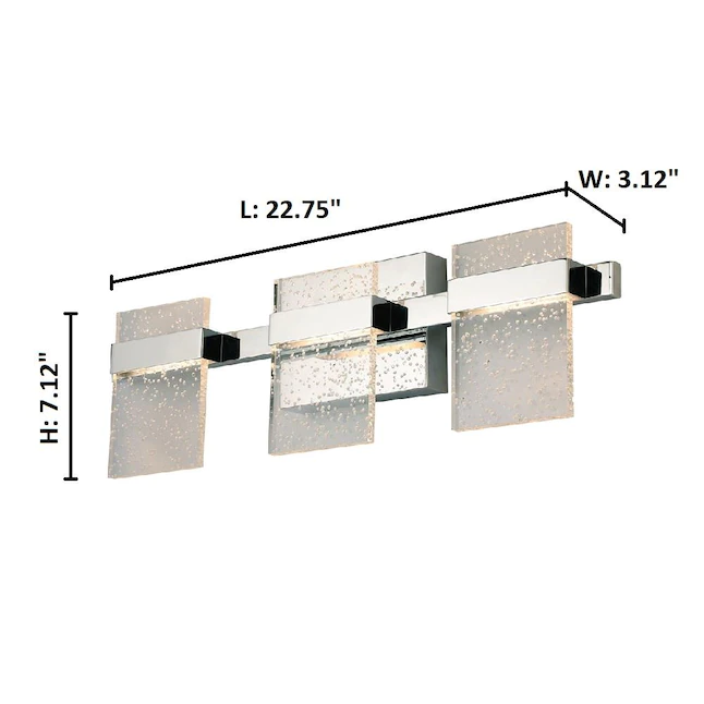 EGLO 204485A Madrona 22.75-in 3-Light Chrome LED Transitional Vanity Light