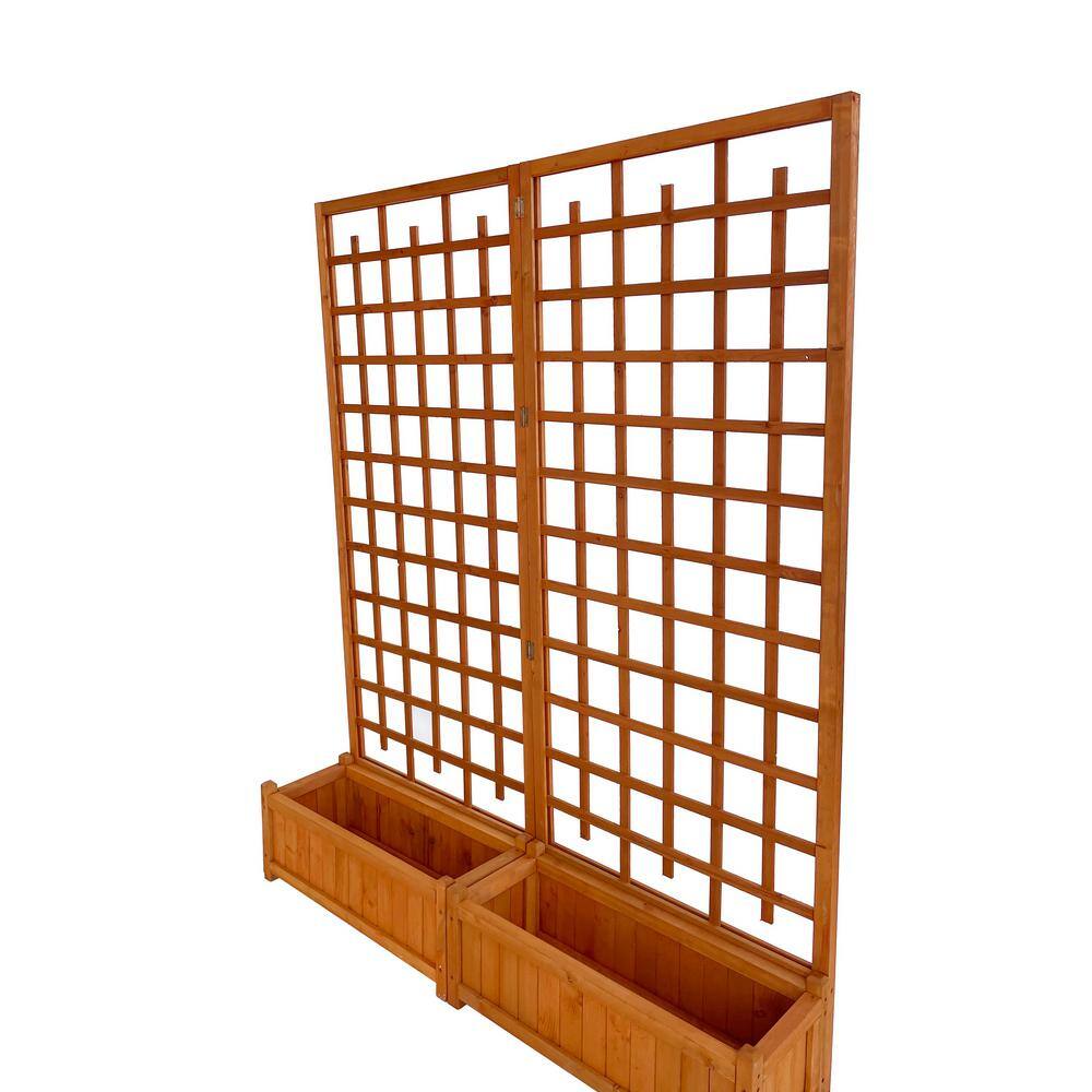 Ejoy 64 in. x 80 in. x 12 in. Solid Wood Garden Trellis with Planter Box TrellisWithPlanter_32x80x12_Combo