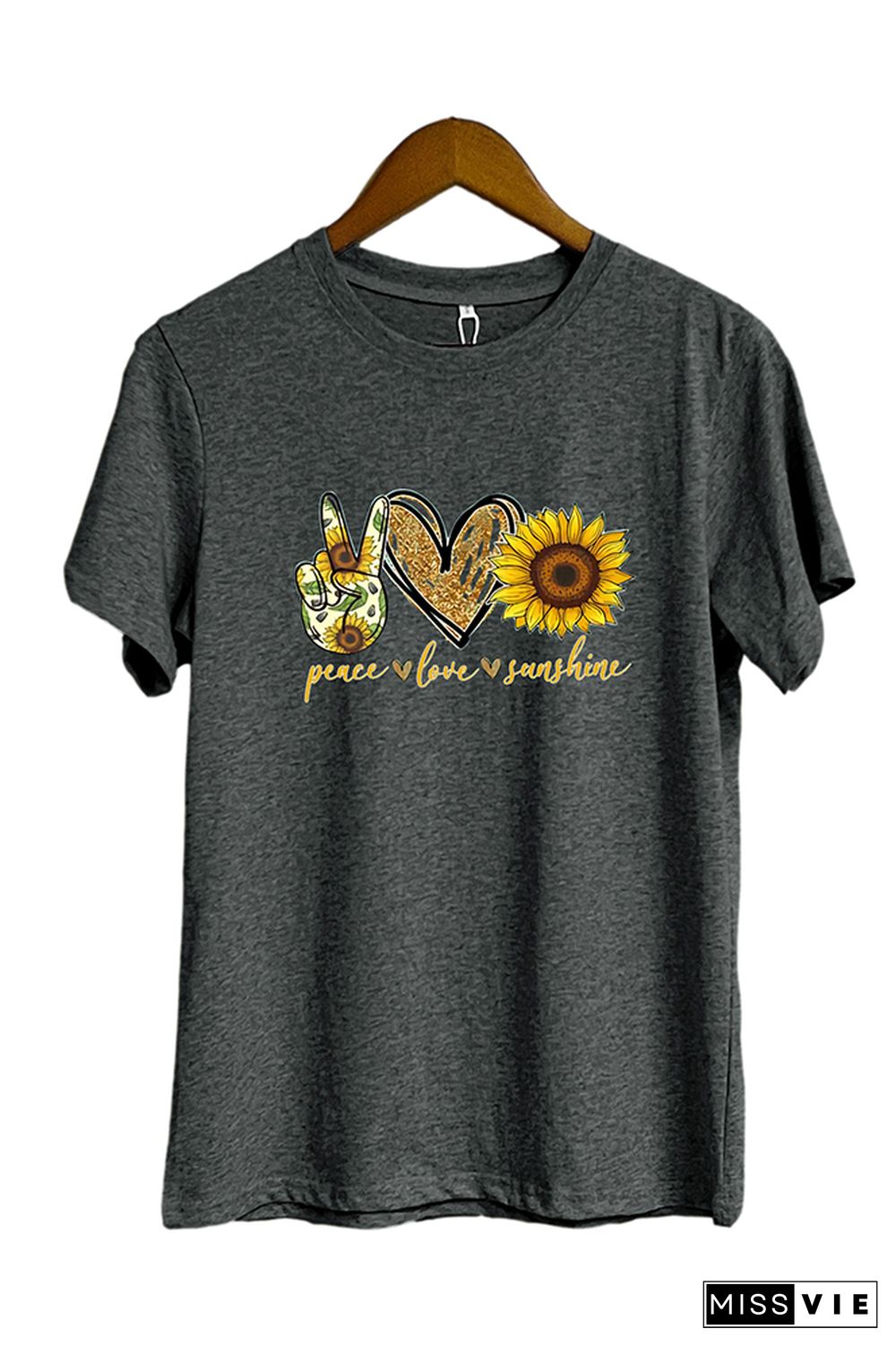 Peace Love Sunshine Short Sleeve Graphic Tee Wholesale