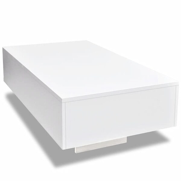 Coffee Table High Gloss， Side Table Living Room Home Furniture White 33.5