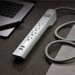 360 Electrical Habitat Suite 2.4 4 ft. 4-Outlet Surge Strip w2.4A 2-Port USB 360563-TU-6ES-C1