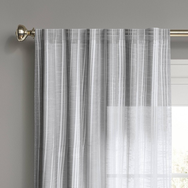 1pc Light Filtering Simple Stripe Window Curtain Panel