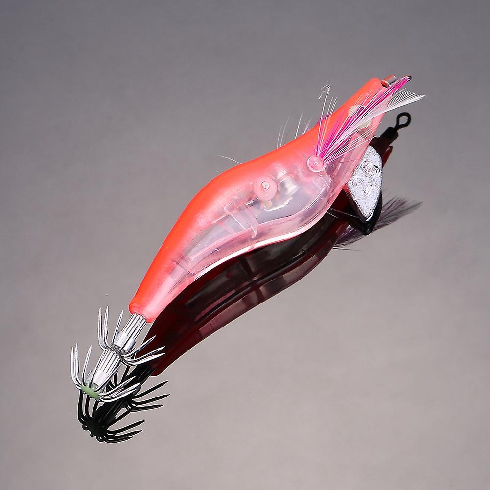 1pcs 10cm Led Glow Lure Shrimp Prawn Baits Squid Fishing Bait Tackle Jigs Hook Orange