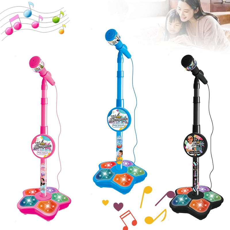 Chriyungel Kids Microphone with Stand Karaoke Song Musical Instrument Toys