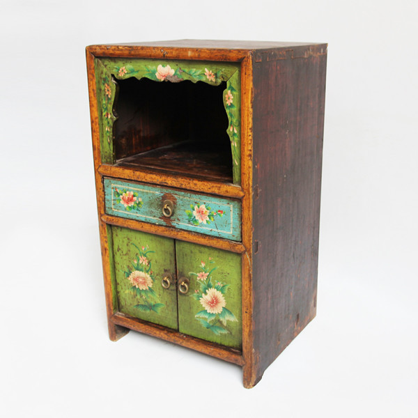 Consigned Vintage  Painted Mongolian Side Cabinet   Asian   Accent Chests And Cabinets   by Design Mix Furniture  Houzz