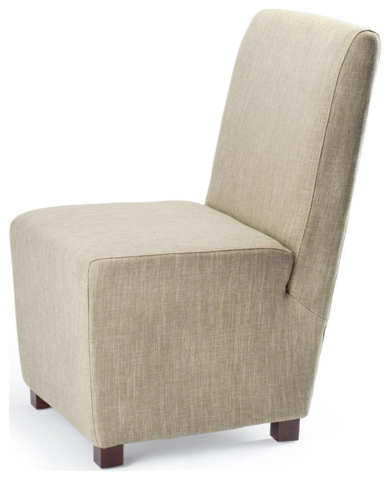 Delary 19  x27 x27h Linen Chair (set Of 2) Olive Beige/ Cherry Mahogany   Transitional   Dining Chairs   by Love Sofa  Houzz