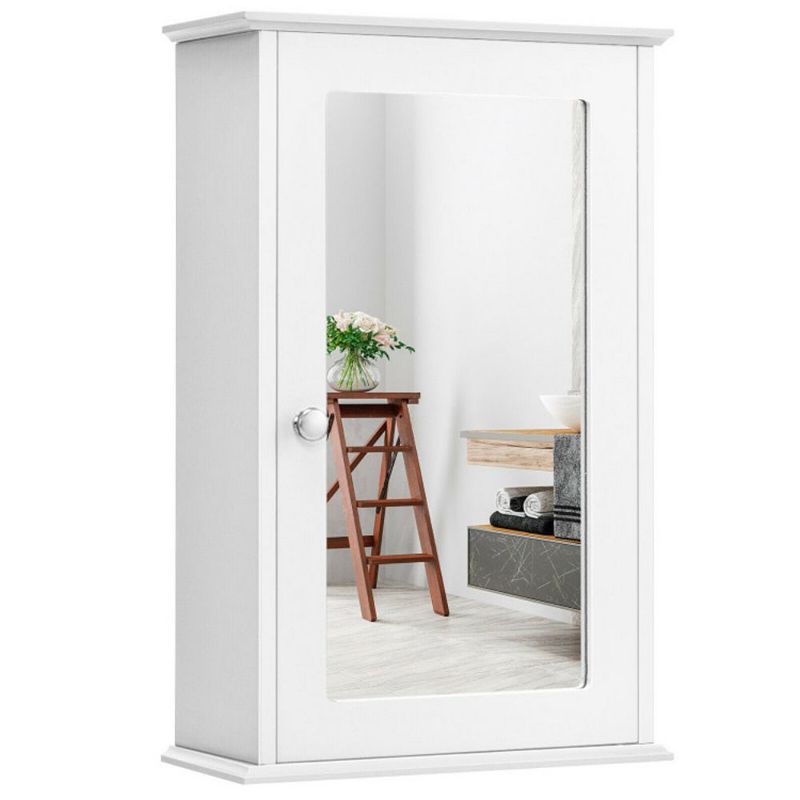 Hivago Bathroom Wall Cabinet with Single Mirror Door