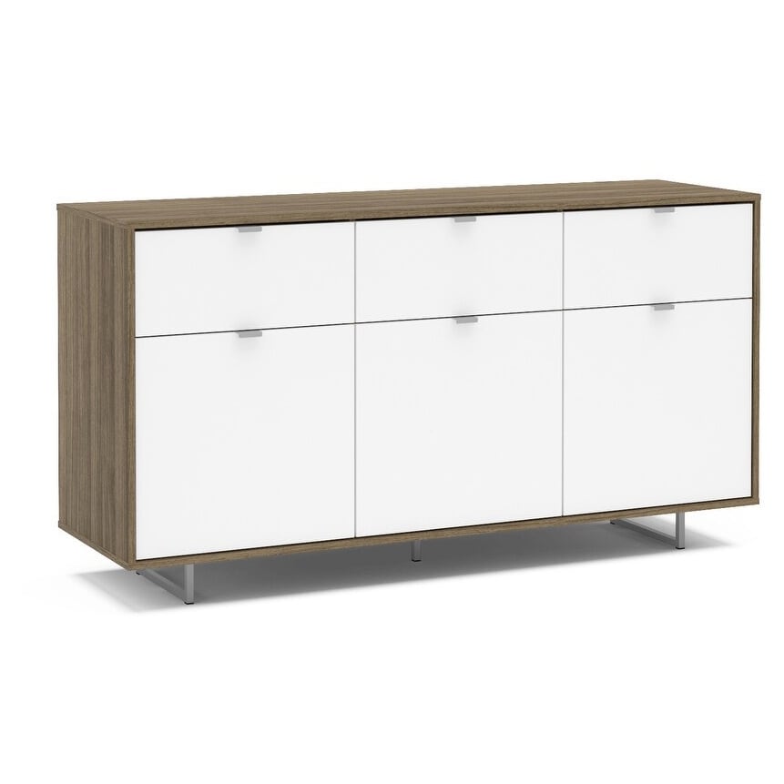 Polifurniture Montana 59 in. Walnut/White Sideboard