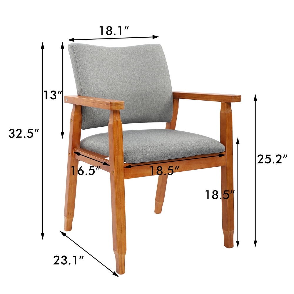 Walnut Upholstered Dining Chair Solid Wood Arm Chair