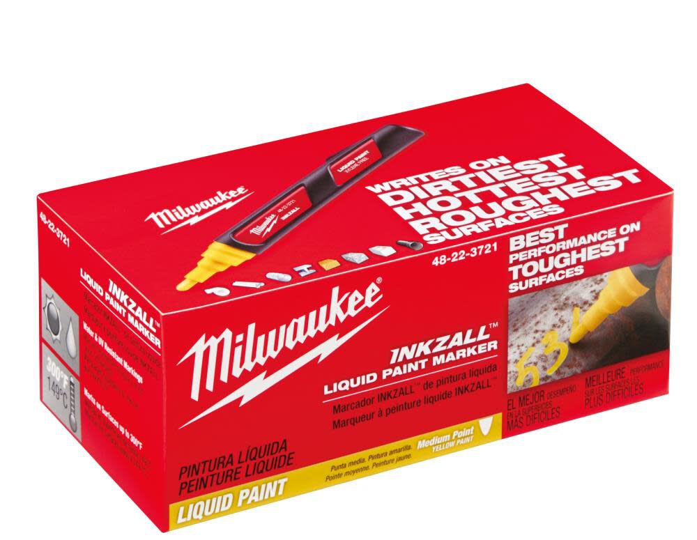 Milwaukee INKZALL Yellow Paint Marker 48-22-3721 from Milwaukee