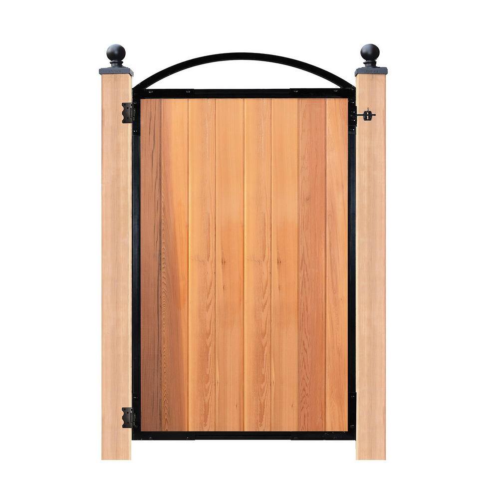 NUVO IRON Black Galvenized Steel 8-Board Gate Frame for 47 in. W Opening with Removable Arch PRO8