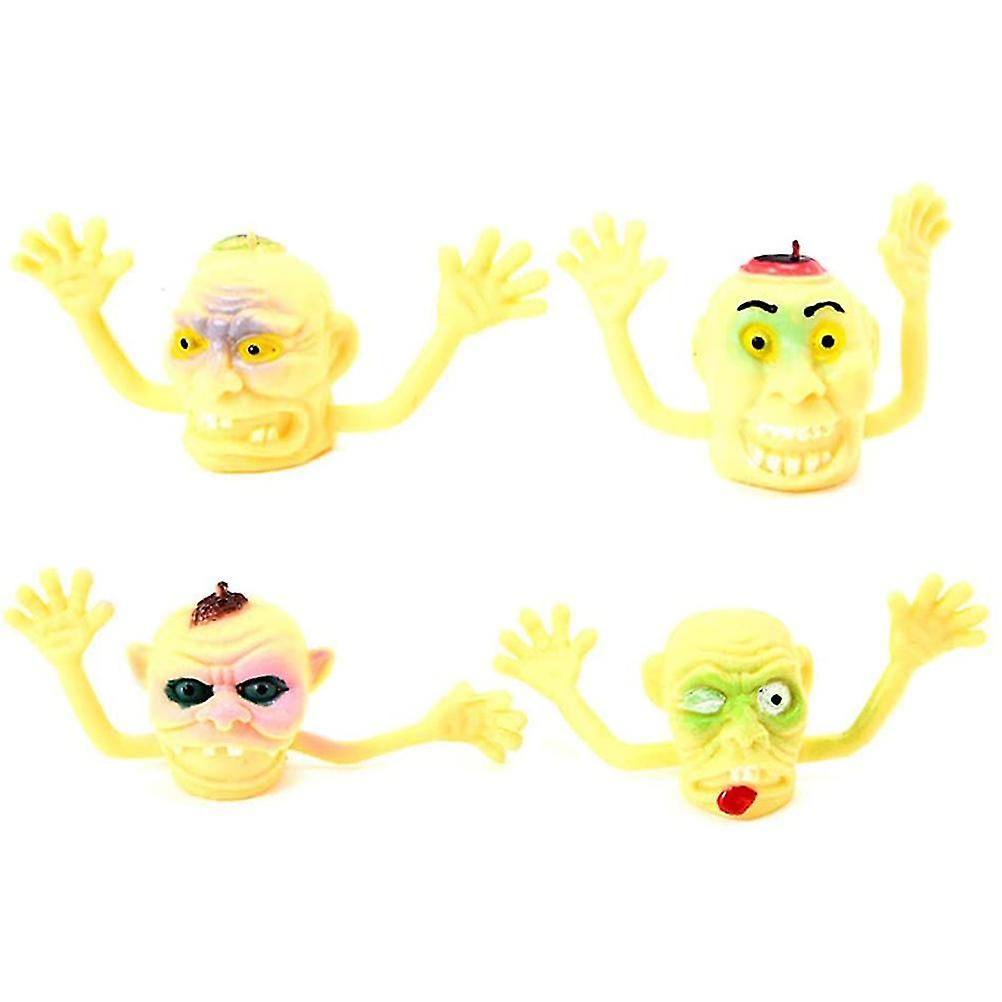 6Pcs Prank Monsters Mini Finger Puppets Kids Interactive Halloween Toy Fun Time Play Activity Gift for Boys Girls