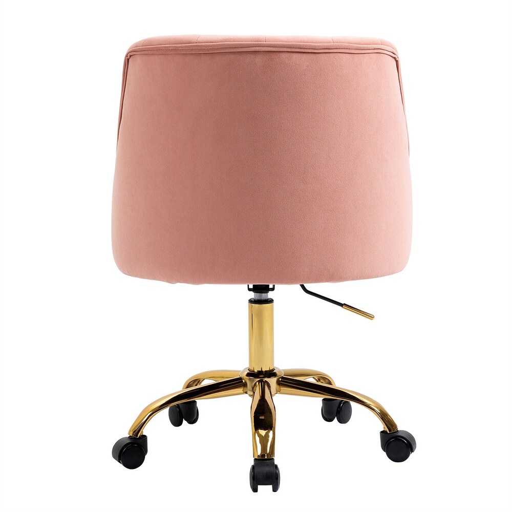 Velvet Office Chair Height Adjustable Swivel Upholstered Chair Wheels