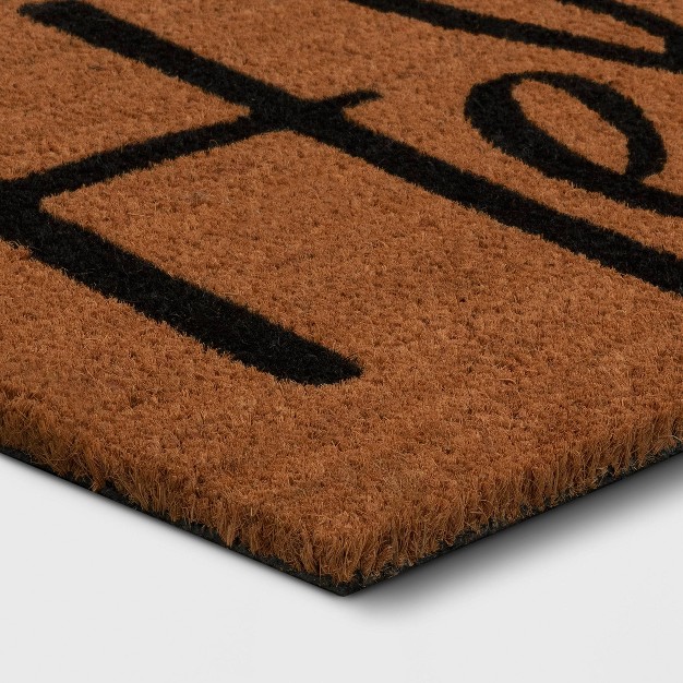 x27 hello x27 Coir Doormat Black