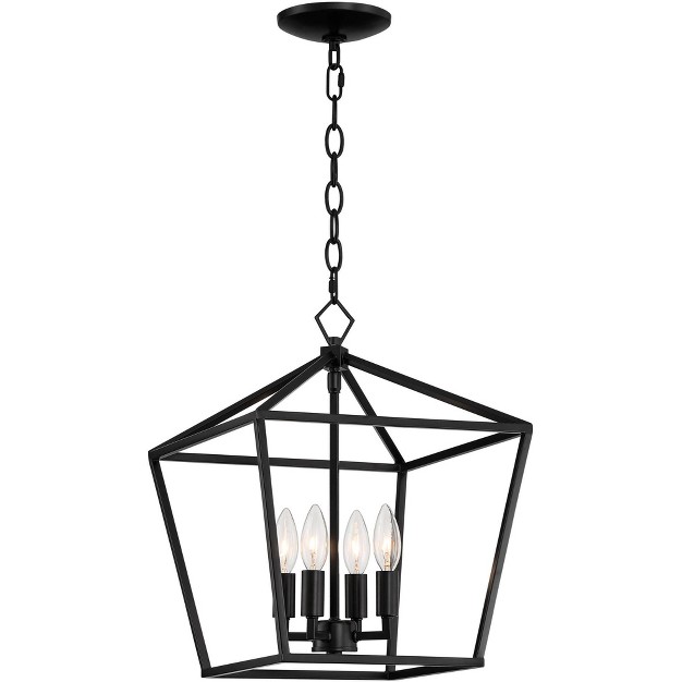 Wide Modern Geometric Open Cage Shade 4 light Fixture For Dining Room House Foyer