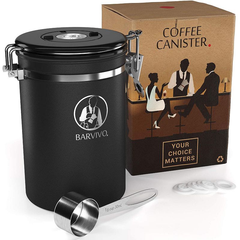 Coffee Canister for Ground Coffee and Coffee Beans with Airtight Container