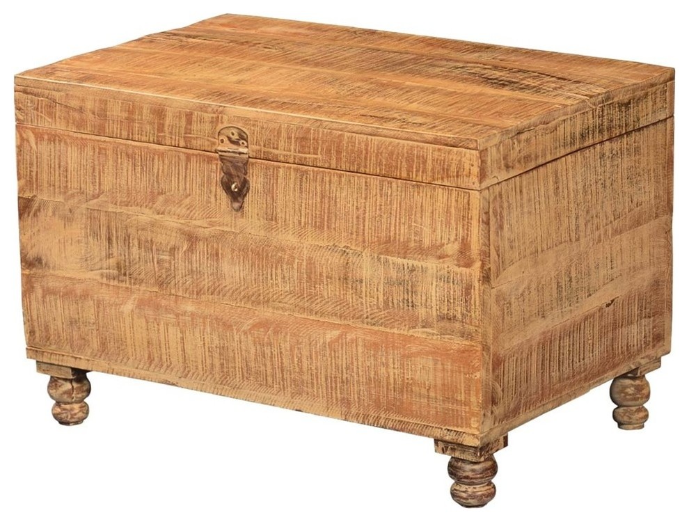 Rustic Wheat Mango Wood Standing Coffee Table Storage Chest   Farmhouse   Coffee Tables   by Sierra Living Concepts Inc  Houzz