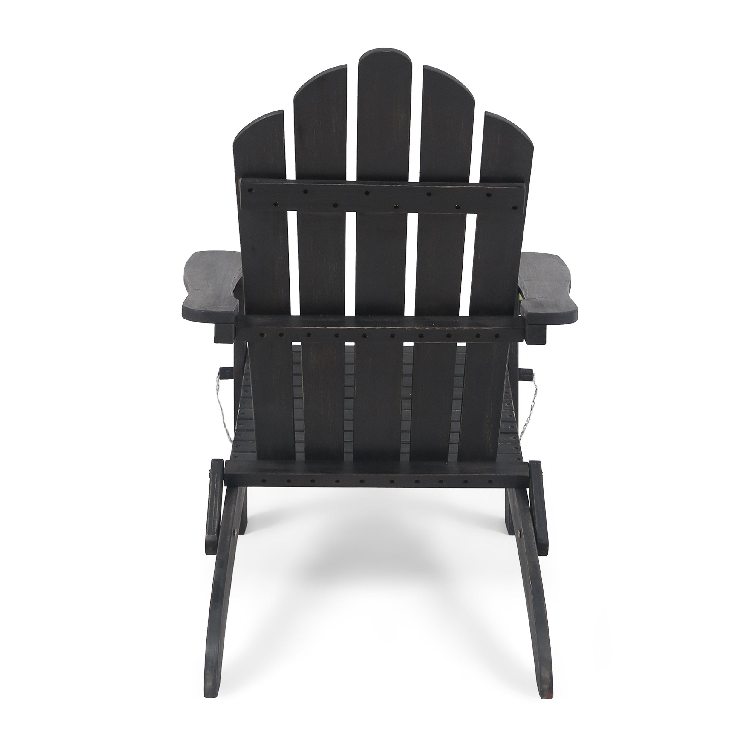 Cara Outdoor Acacia Wood Folding Adirondack Chair