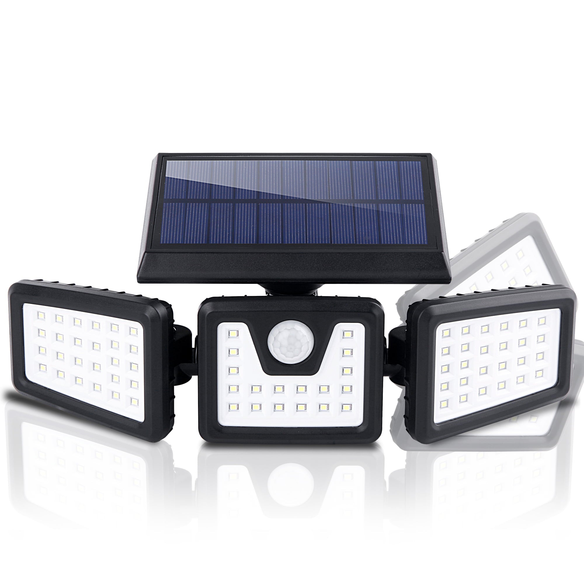 2000 Lumen Triple Head Solar Security Light - Motion Activated