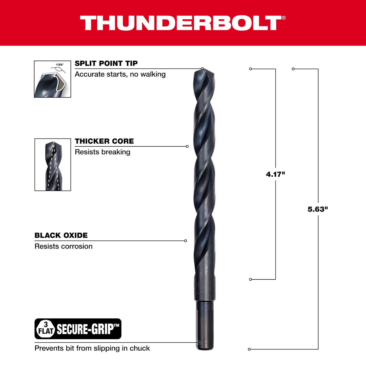 MW Thunderbolt 29/64 in. X 5-5/8 in. L Drill Bit 1 pc