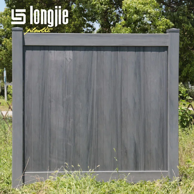 Longjie 6'x8' Modern Design Caramel Color Factory Directly Supply Garden Privacy Plastic Coated  PVC Fence