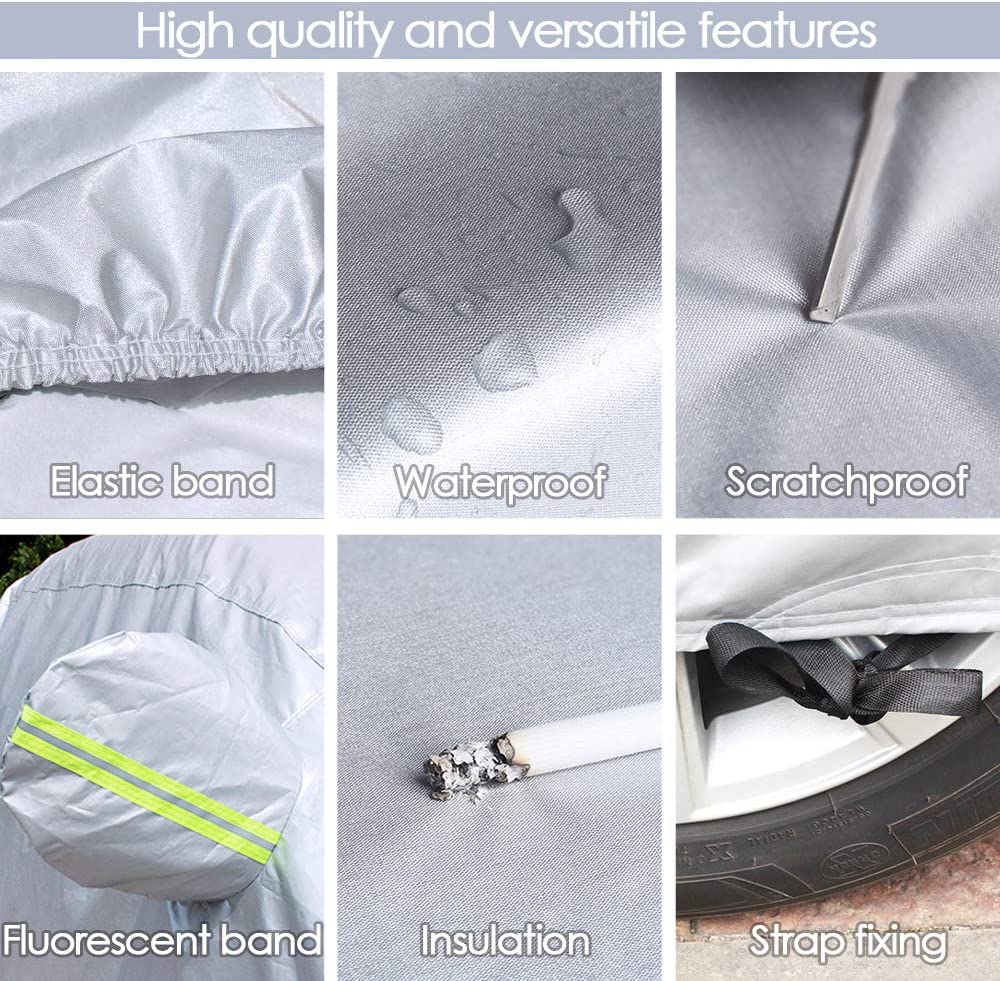 Heavy Duty Thickening Waterproof Full Car Cover All Weather Protection Outdoor Indoor Use UV Dustproof for Auto SUV Sedan， YL(16*6*6ft)