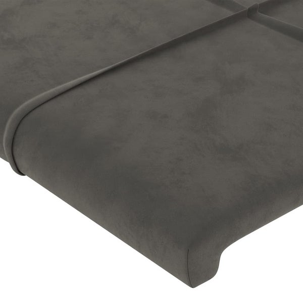 vidaXL Headboard with Ears Dark/Light Gray Velvet - - 37455508