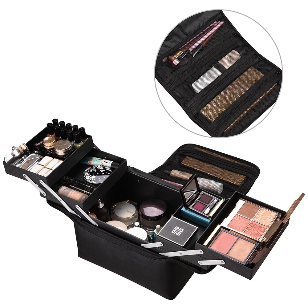 Byootique Soft Makeup Train Case Portable Black