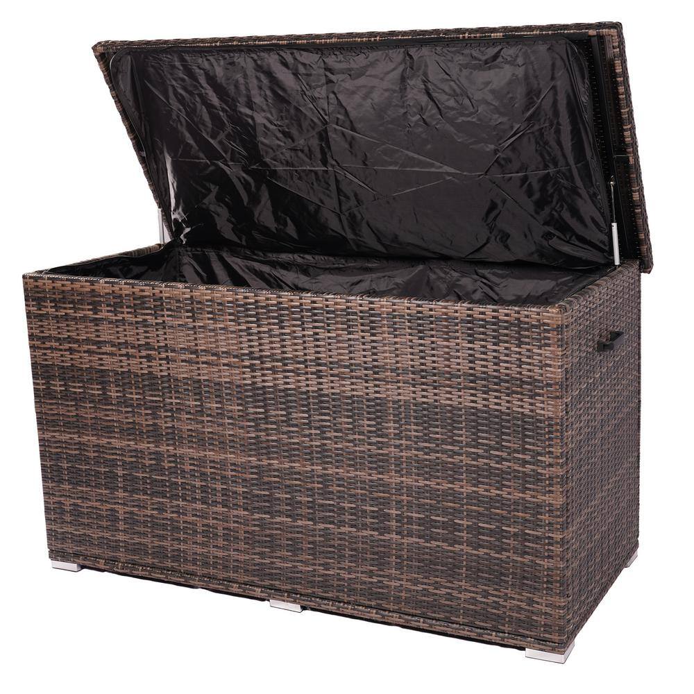 DIRECT WICKER Max 264 Gal. Flip-Top Wicker Outdoor Storage Box in Brown PA-3256B