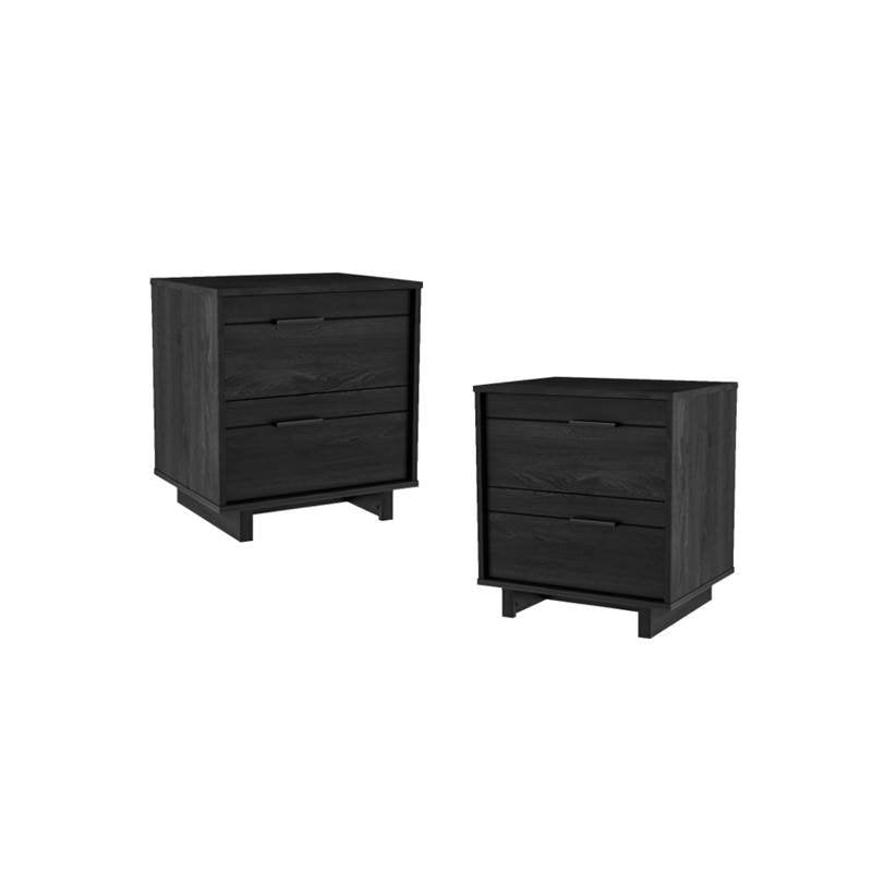 Home Square (Set of 2) Nightstand in Gray Oak