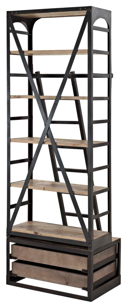 Velocity Wood Bookshelf   Industrial   Bookcases   by GwG Outlet  Houzz