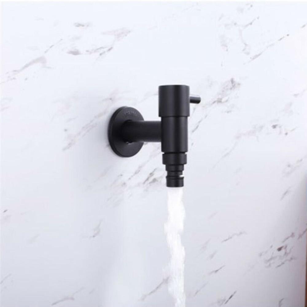 Black Stainless Steel Wall Mounting Faucet Bathroom Cold Water Tap Single Handle Single Hole Standard G1 / 2 Kitchen Taps