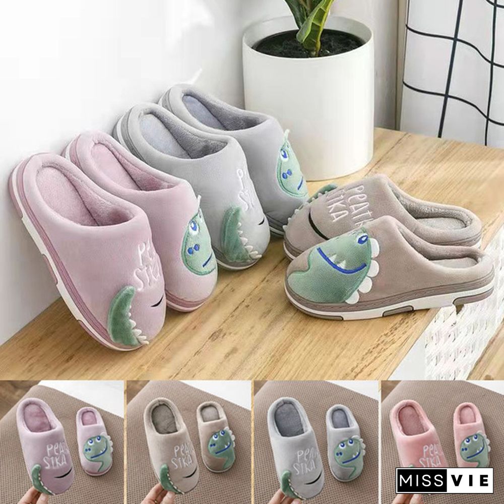 Parent Child Family Autumn And Winter Cotton Slippers Dinosaur Cotton Slippers Children Cartoon Cotton Slippers Couple Cotton Slippers