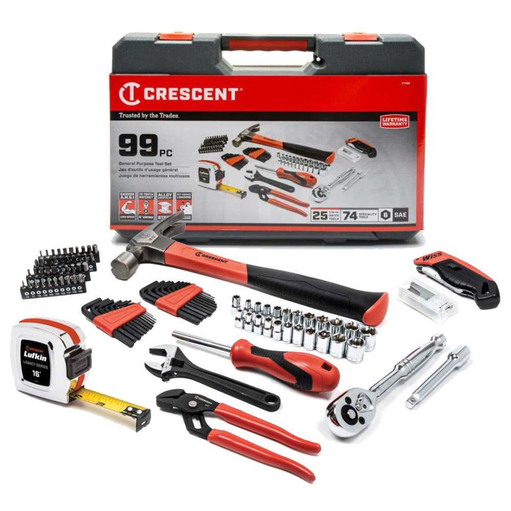 Crescent Tool Set General Purpose 1/4 Drive 99pc ;