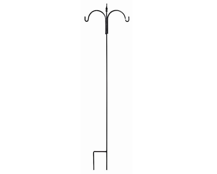 American Gardenworks Square Rod Double Arm Shepherd Hook， Black - SQTDF