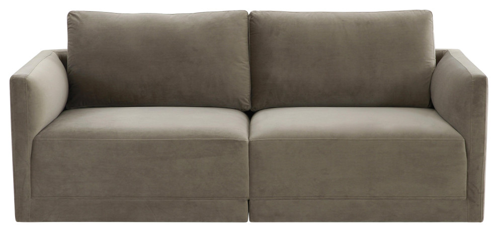 Willow Taupe Modular Loveseat   Transitional   Loveseats   by First of a Kind USA Inc  Houzz