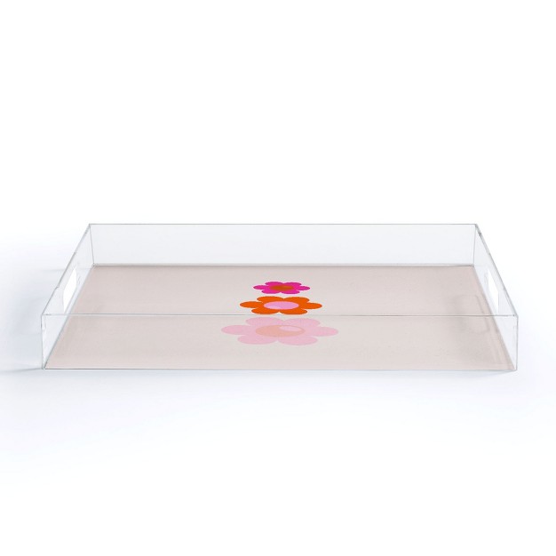 Daily Regina Designs Les Fleurs 01 Abstract Retro Acrylic Tray Deny Designs