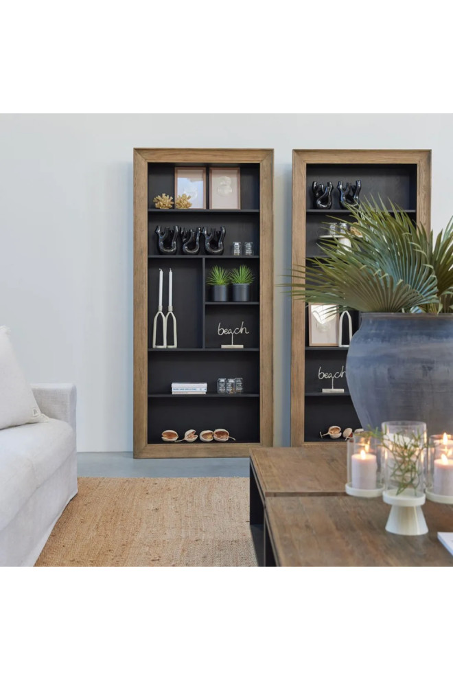 Oak Staggered Book Shelf  Riviera Maison Eivissa   Transitional   Bookcases   by Oroa   Distinctive Furniture  Houzz