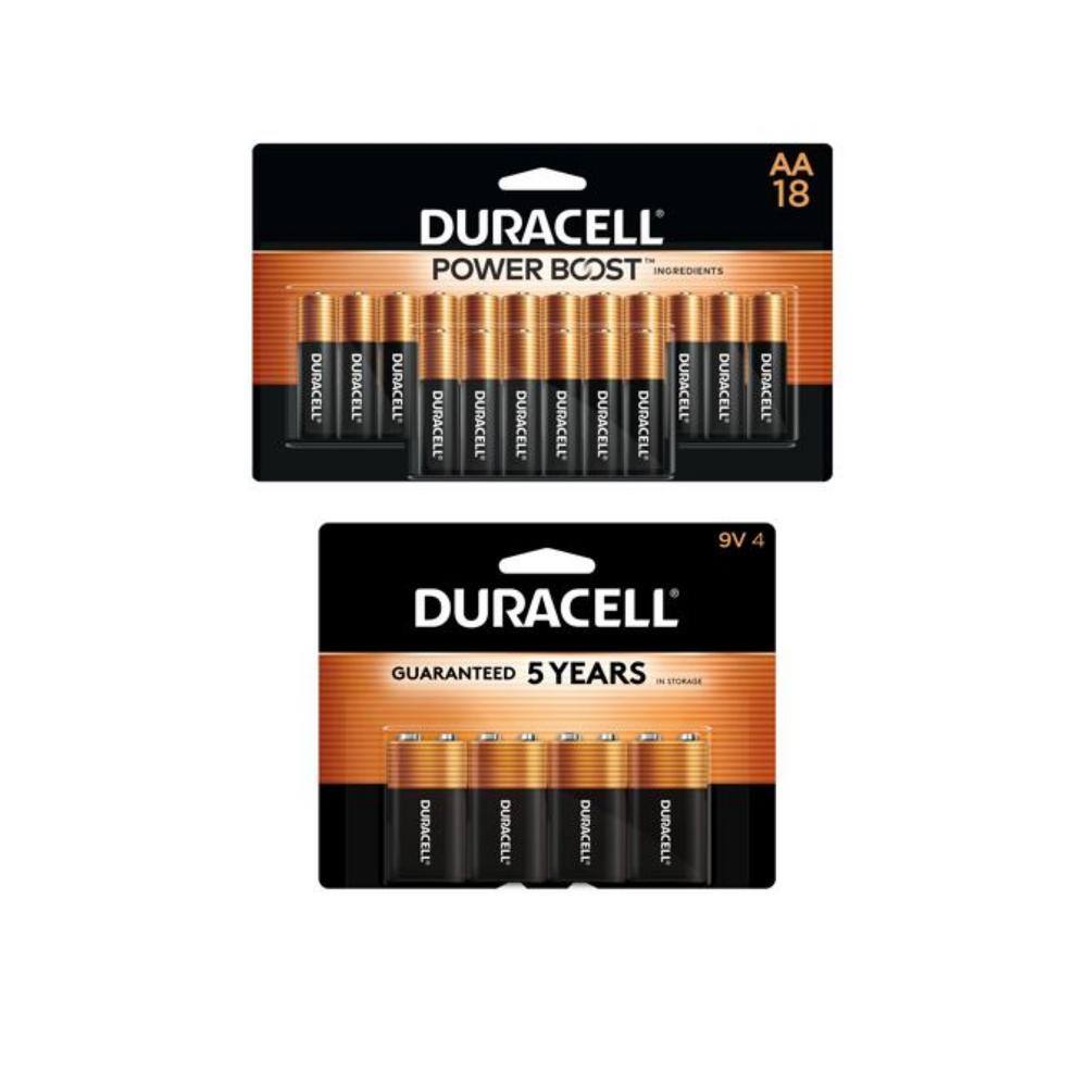 Duracell Coppertop 18-Count AA and 4-Count 9-Volt Battery Variety Pack (22 Total Batteries) 004133304292