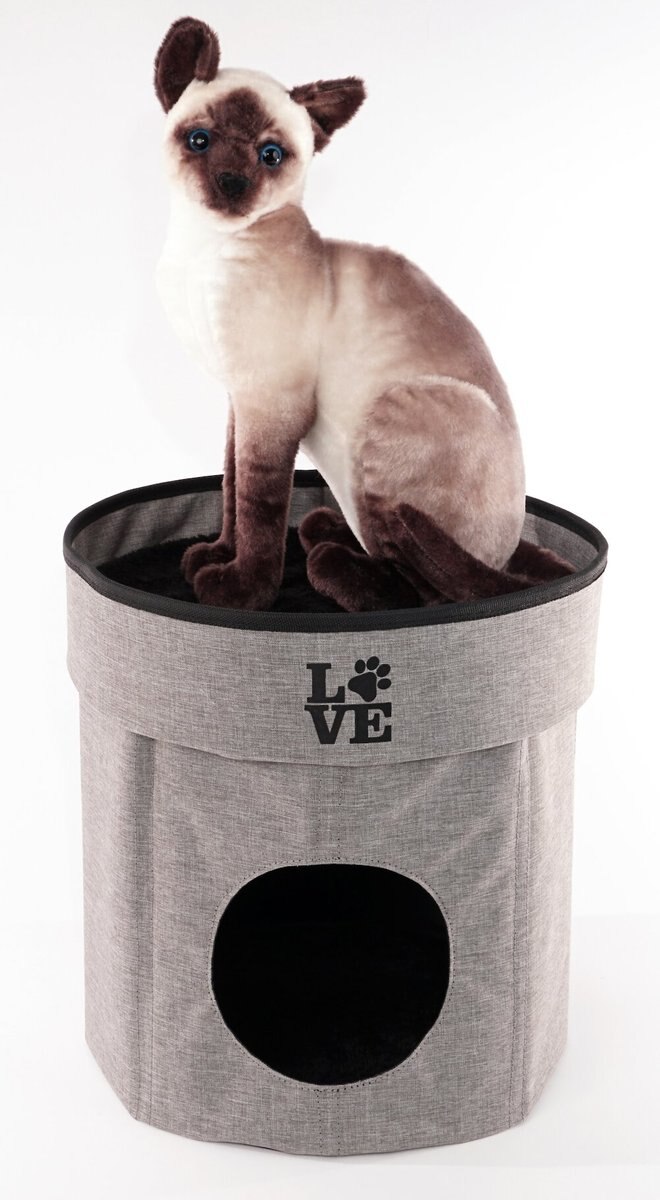 Precious Tails Home Base Circular 2-Tier Collapsible Cat Cave