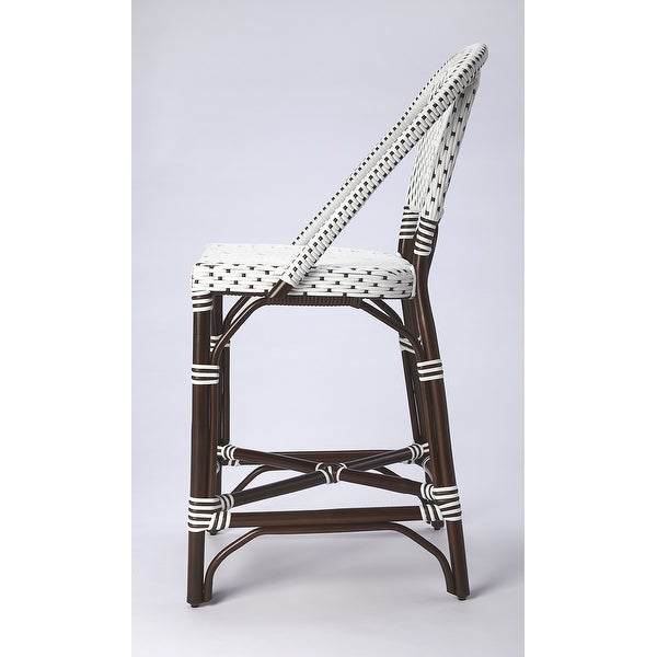 Butler Solstice White and Chocolate Rattan Counter Stool