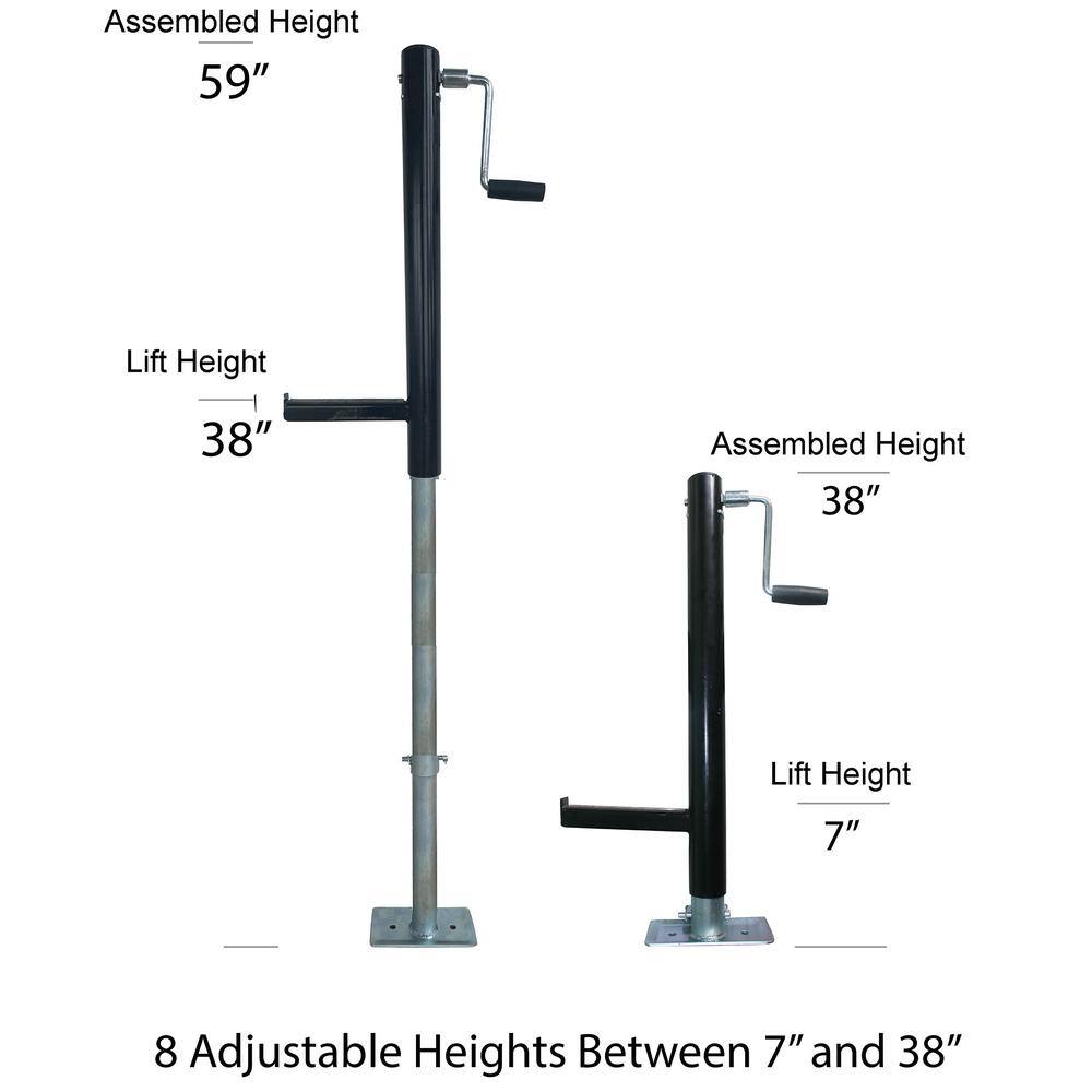 BLACK BULL A-Frame Trailer Jack and Lift with Base Plate with 2000 lbs. Capacity 809510