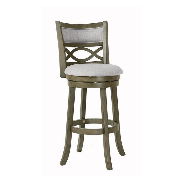 29 Inch Modern Barstool， Curved Geometric Design Backrest， Swiveling Seat - 44 H x18.38 W x 18.25 L Inches