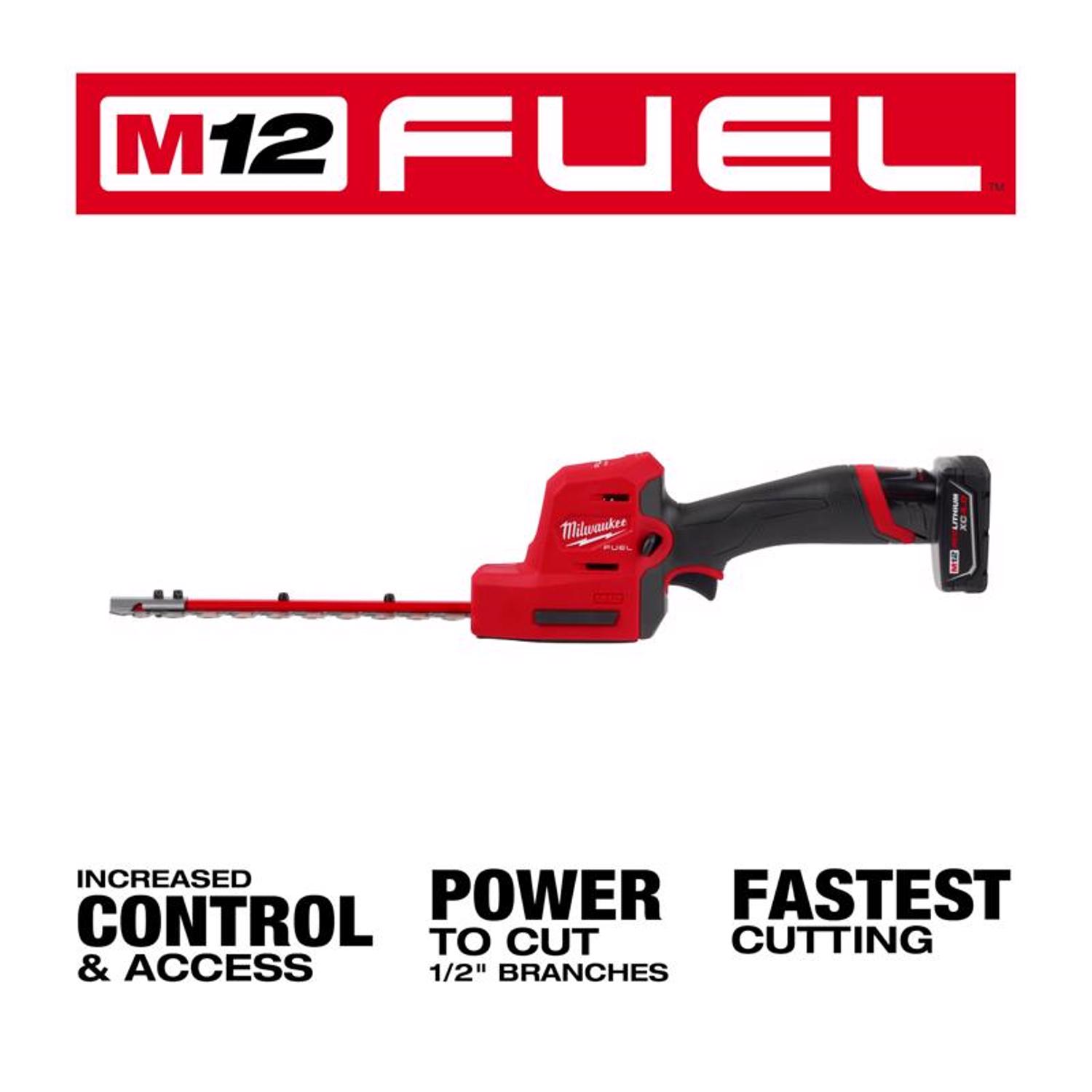 MW M12 FUEL 2533-21 8 in. 12 V Battery Hedge Trimmer Set Kit (Battery \u0026 Charger)