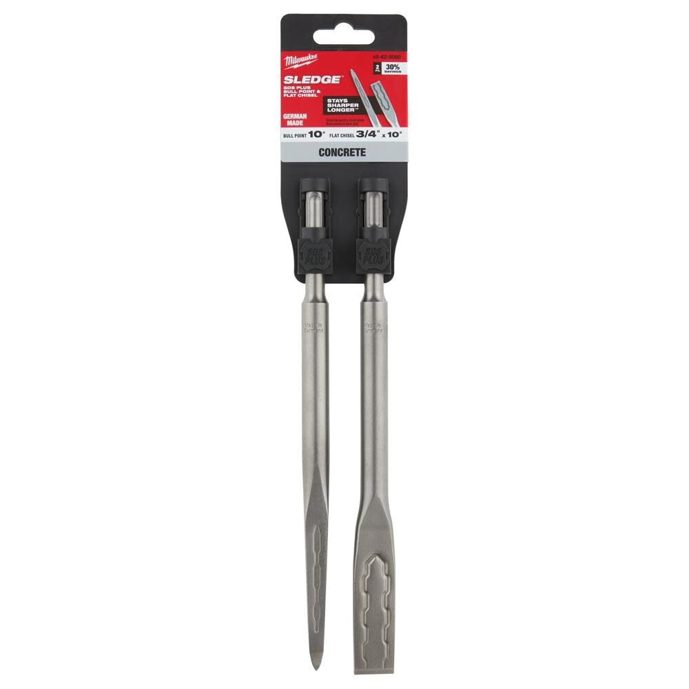 Milwaukee SDS-PLUS SLEDGE Bull Point and Flat Chisel 2 Pack 48-62-6080 from Milwaukee