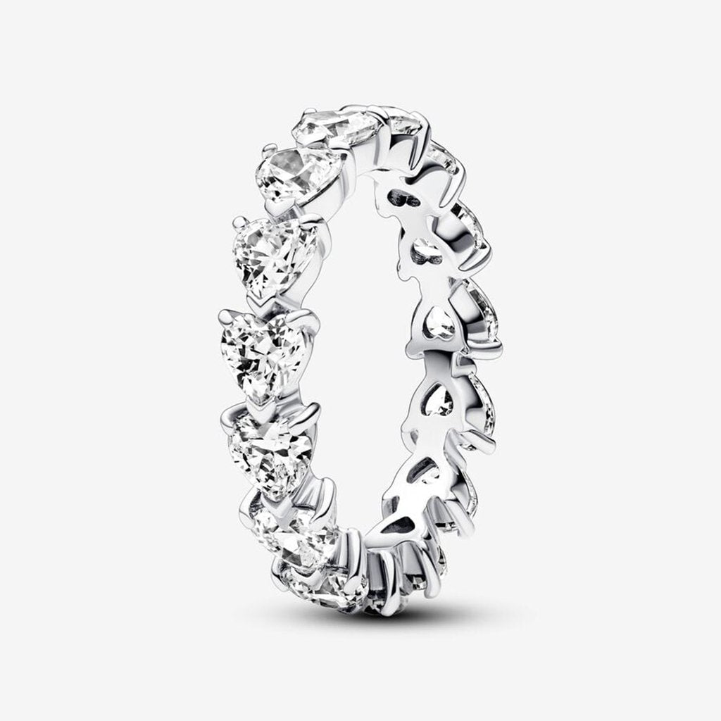 PANDORA  Row of Hearts Eternity Ring - Sterling Silver