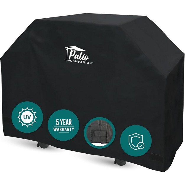 Patio Companion Professional Bbq Grill Cover 5 Year Warranty Heavy grade Uv Blocking Material Waterproof And Weather Resistant Gas Grill