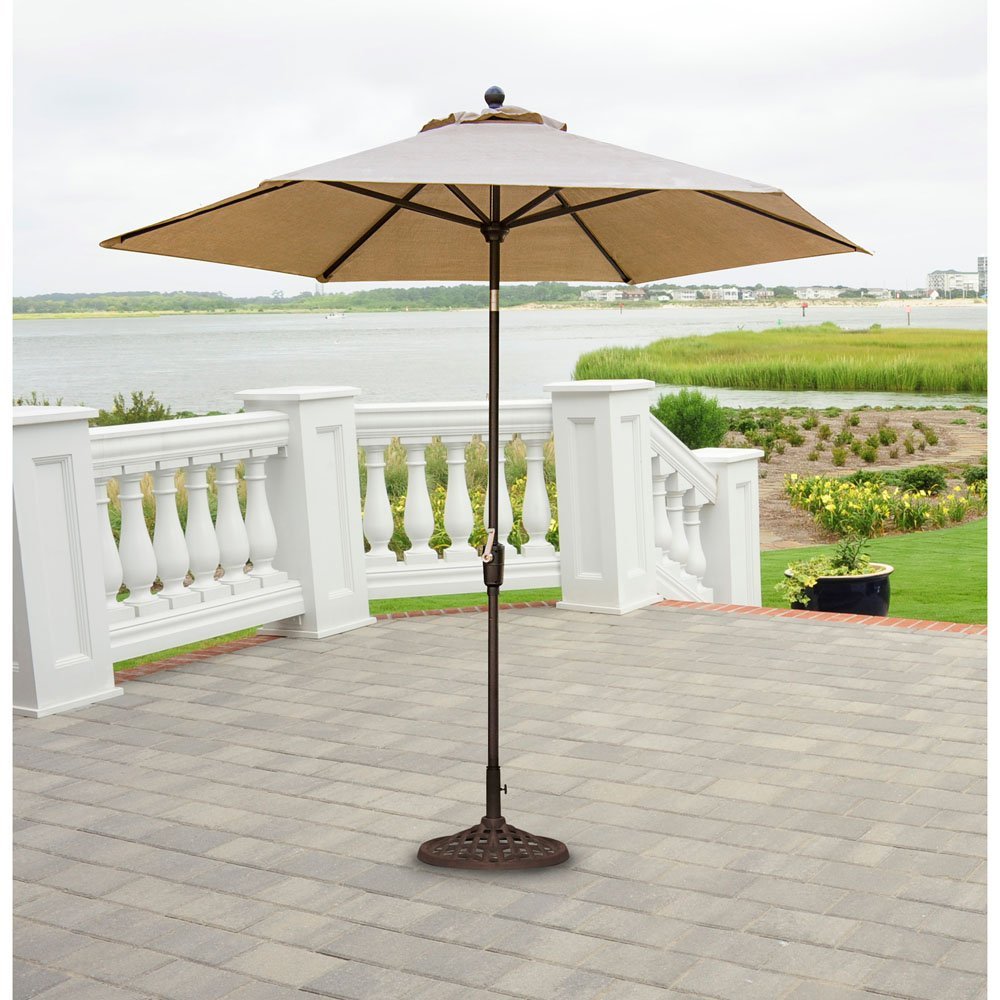 Hanover Traditions 11 ft. Aluminum Outdoor Patio Table Umbrella, Tan