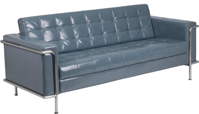 HERCULES Lesley Series Contemporary Gray LeatherSoft Sofa With Encasing Frame   Contemporary   Sofas   by First of a Kind USA Inc  Houzz