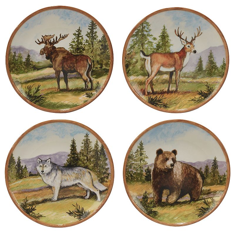 Certified International Mountain Summit 4-piece Dinner Plate Set